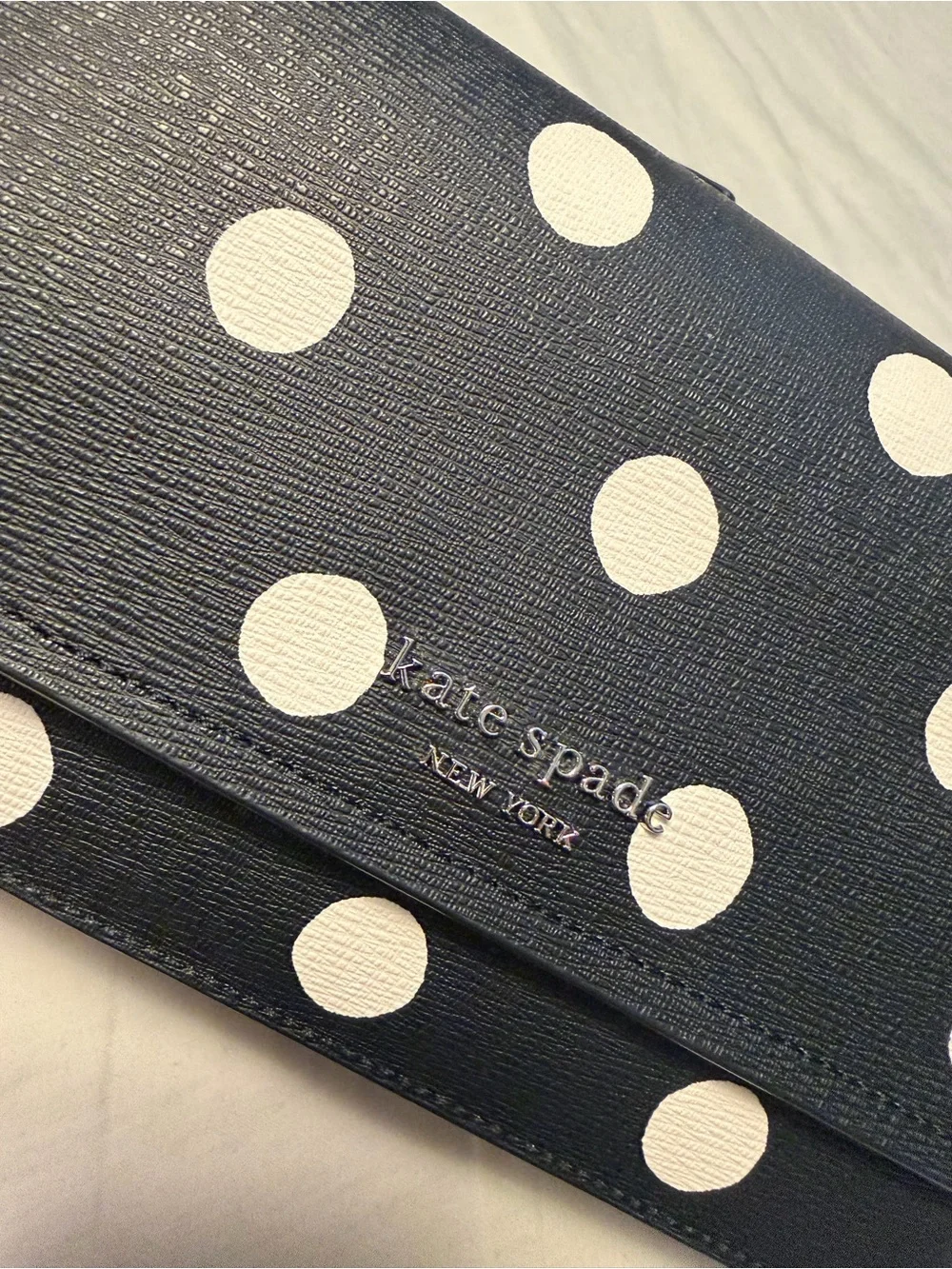 kate spade Black and White Polka Dot Leather Crossbody